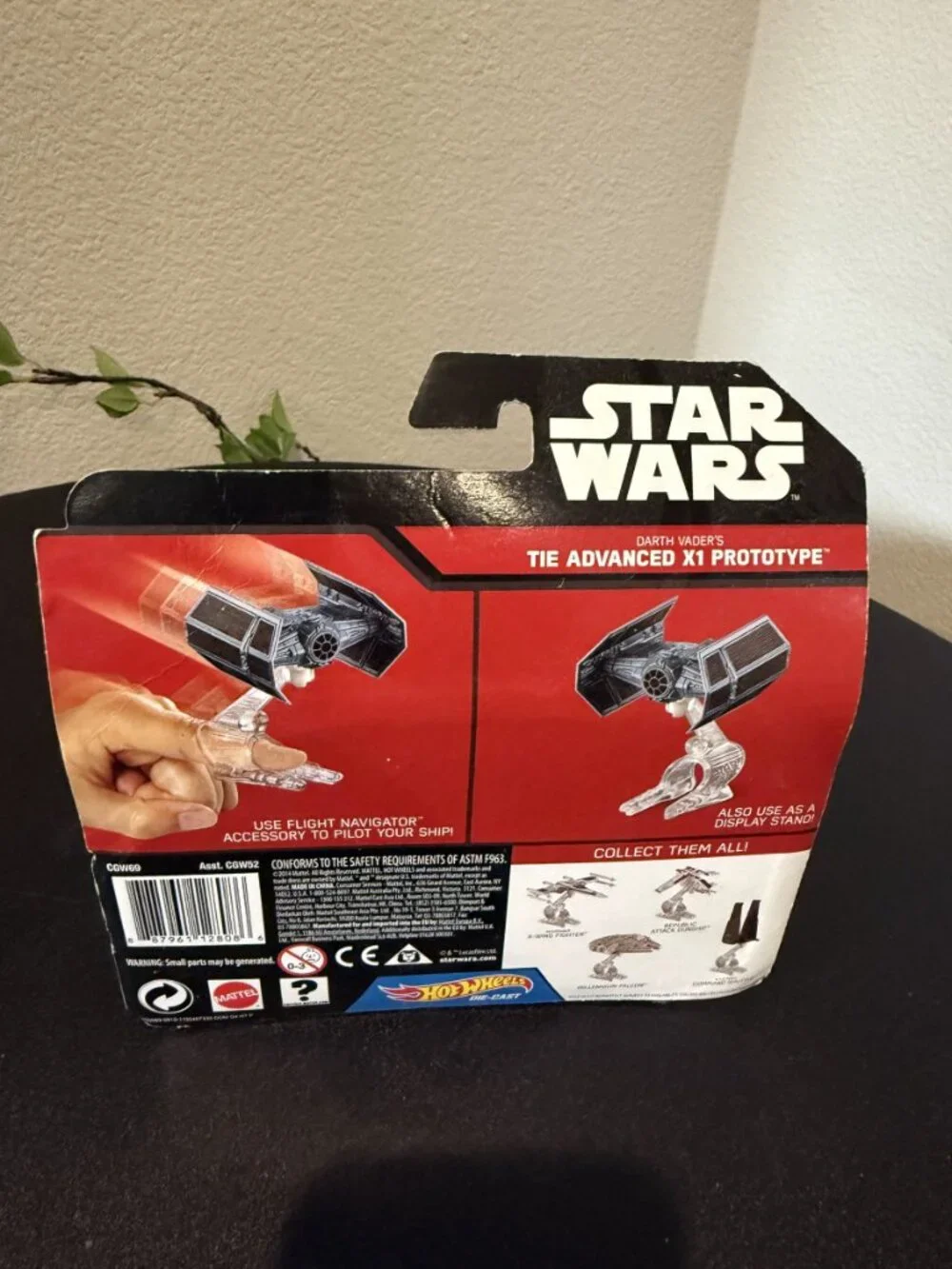 Hot Wheels Star Wars Darth Vader's TIE Advanced X1 Die-Cast New